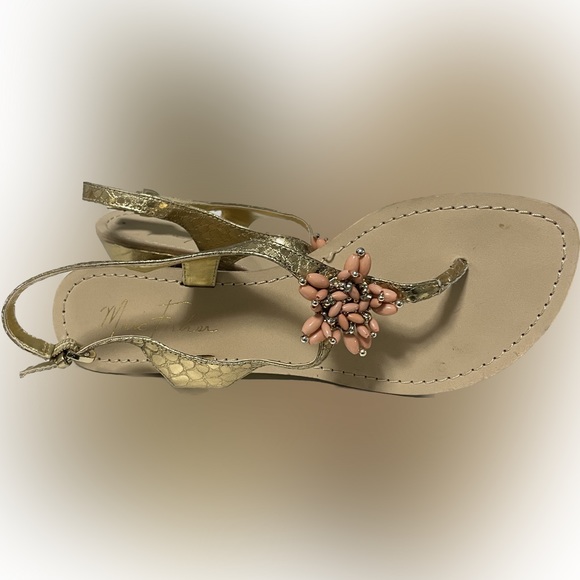 Marc Fisher Gold Wedge Sandal 7.5 - Picture 4 of 7